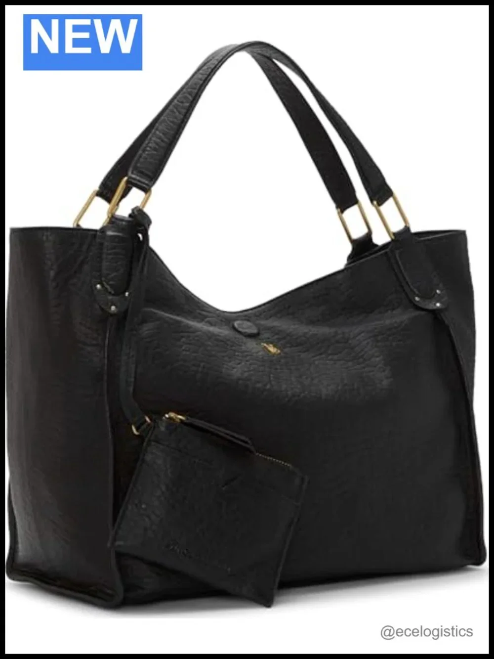 Genuine Leather Hobo Handbag Magnetic Closure Shoulder Strap
